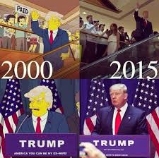 Donald Trump-humor med bilder. Simpsons tecknade framtiden helt rätt. Donald Trump blev verkligen president i USA. 