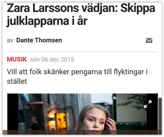 Zara Larsson dubbelmoral