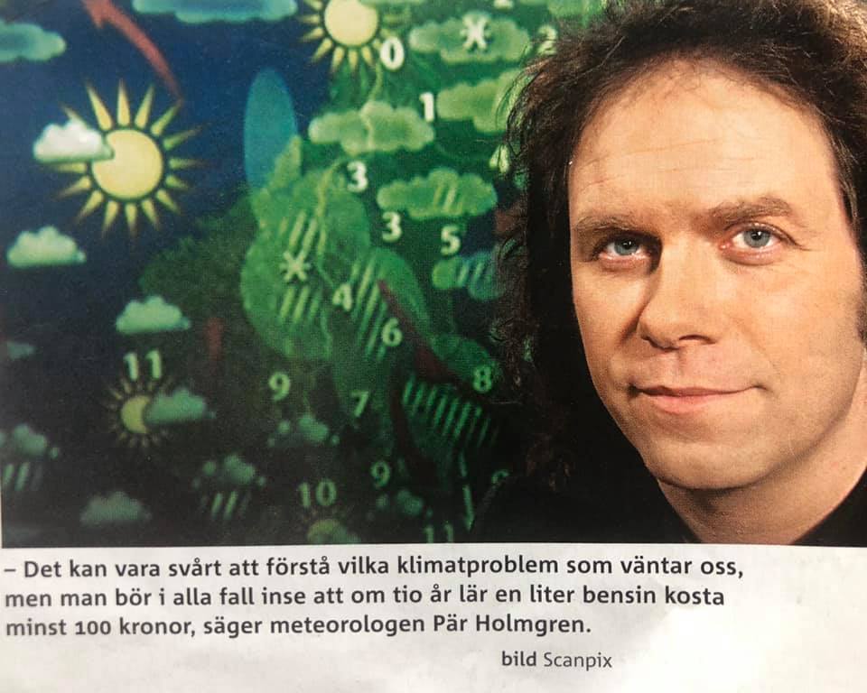 Veckans tönt är domedagsprofeten Pär Holmgren för hans mardrömsprognos om 100 kr per liter bensin 2016.