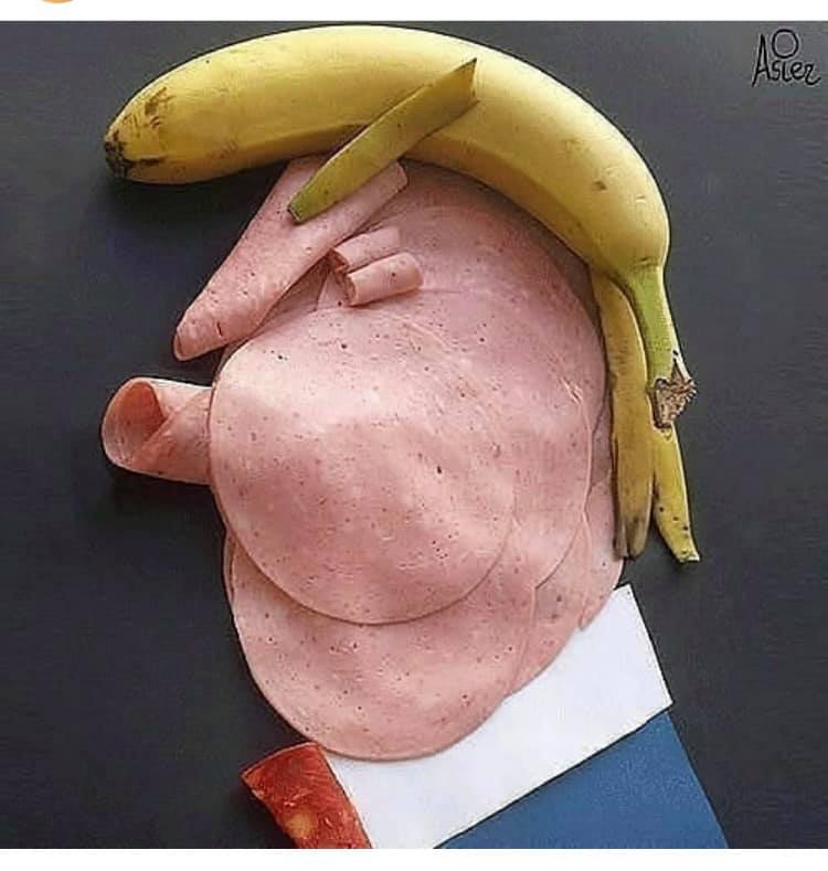 Korv och banan ser ut som Donald Trump. 